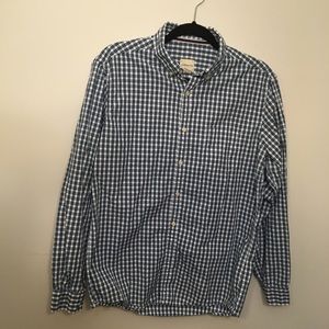 Bass Co. Blue and White Plaid Button Up  Sz M
